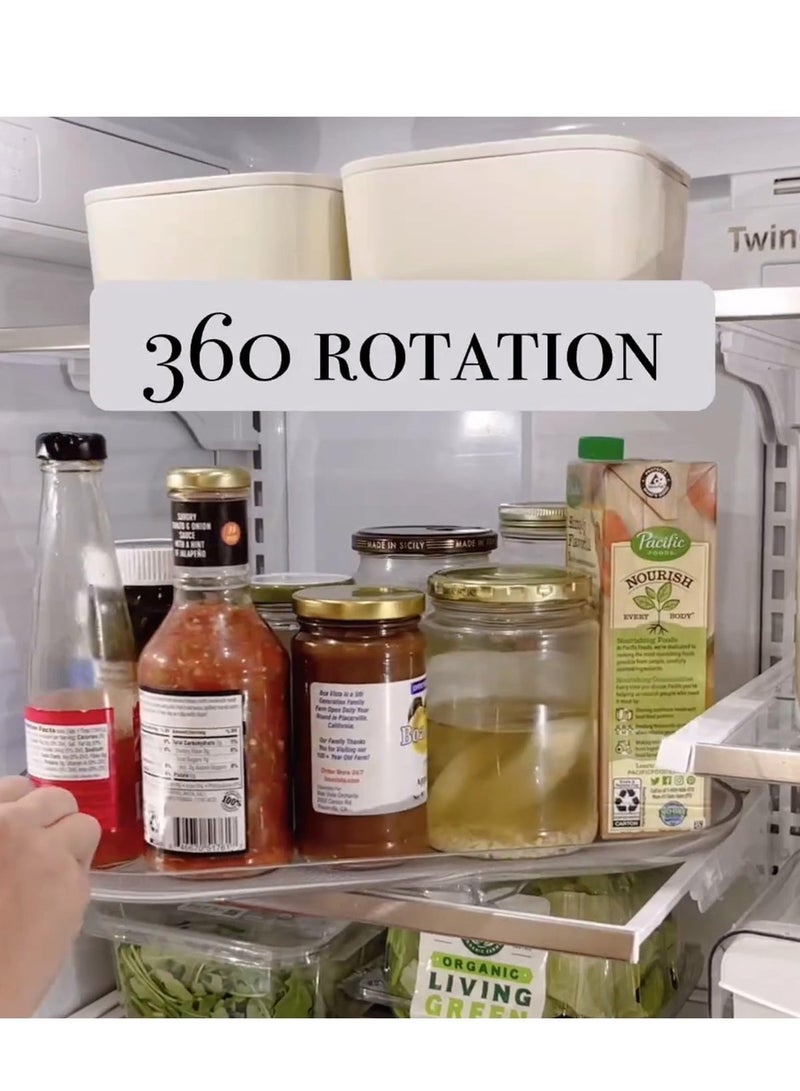 Lazy Susan Turntable Organizer for Fridge Refrigerator Rectangle Lazy Susan Spice Rack for Cabinet Pantry Countertop Vanity Fridge Organization and Storage - Image 4