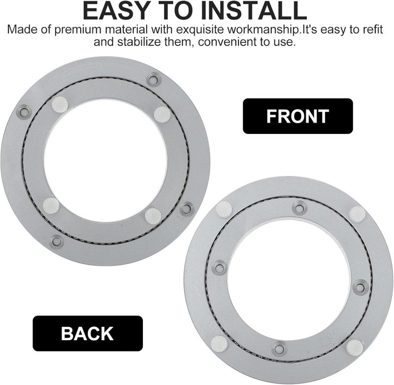 ويوبلز حامل شاشة تلفزيون من سبائك الألومنيوم، مزود بمحامل قرص دوار، شديد التحمل، مناسب لطاولات المطاعم والطعام، باللون الفضي. - Image 5