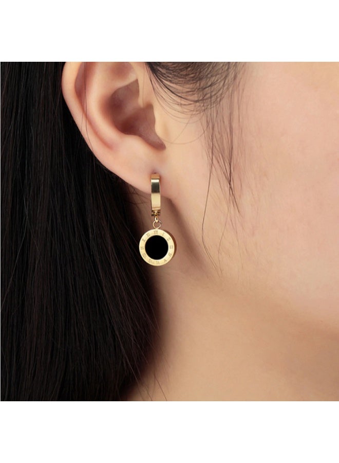 Julia Store 18K Gold Plated Stainless Steel Trendy Cute Tassel Jewelry Delicate Eternal Love Friendship Roman Numerals Vintage Design Coin Drop Dangle Earrings For Women Jewelry Gift - Image 3