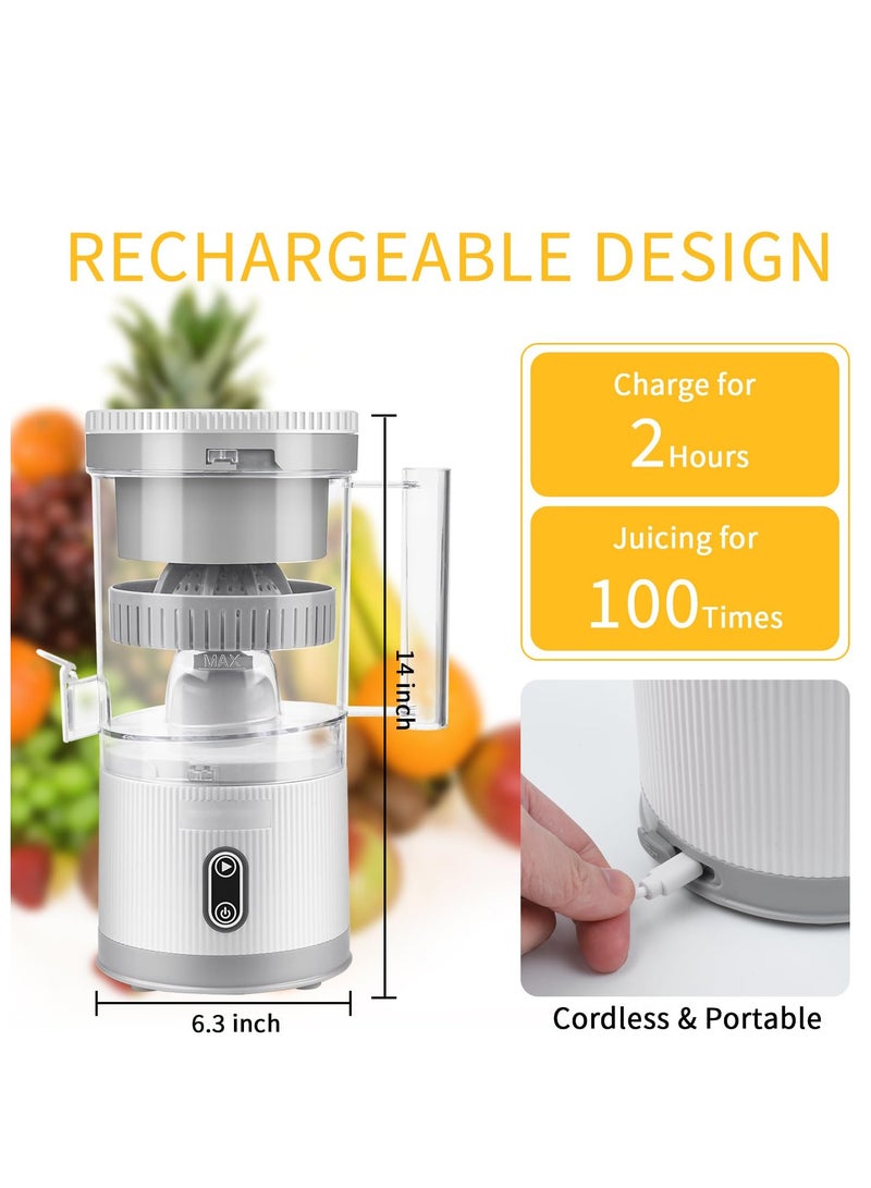 SYOSI Electric Citrus Juicer, Rechargeable Juicer Machine with USB Cable and Cleaning Brush, Orange Lime Lemon Grapefruit Juicer Squeezer, Easy to Clean Portable Juicer - Image 2