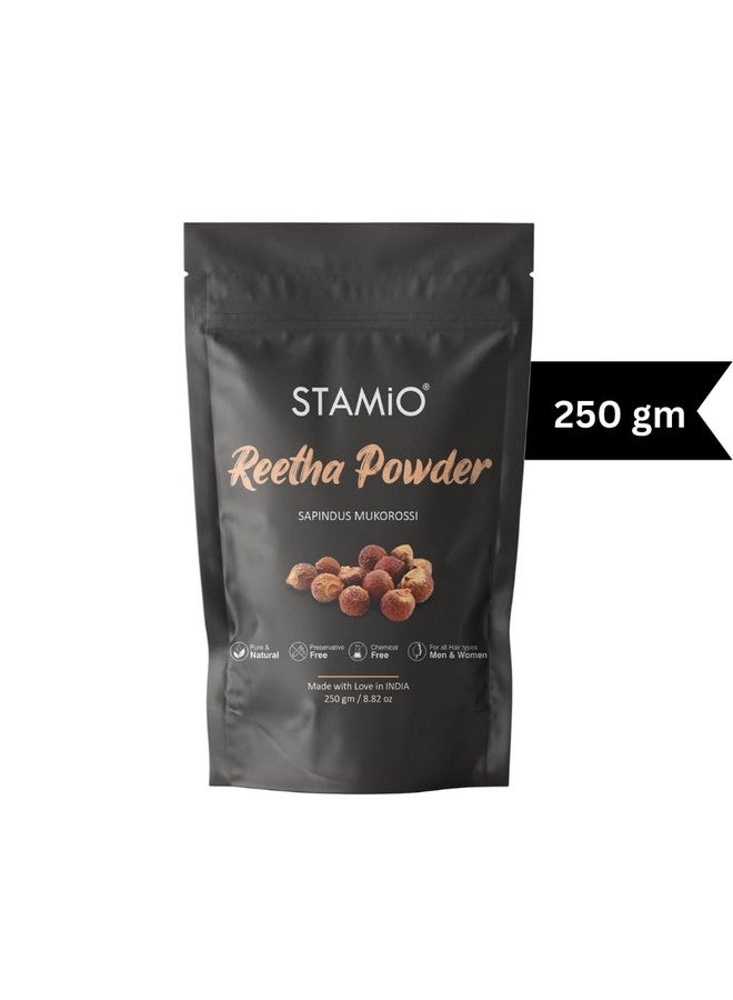 STAMIO Reetha Powder 250 Gm For Hair Wash, Pack, Mask, Diy | Pure Seedless Aritha | Natural Cleanser/Shampoo | Dried Ritha | Soapnuts | Sapindus Mukorossi | In Pouch 8.82 Oz - Image 3