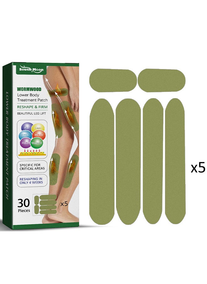SOUTH MOON Herbal Stickers To Reduce Cellulite, Firming And Cellulite Reducing Thigh Stickers, Wormwood Herbal Leg Lifting Stickers, Tightening Lifting Tape Shaping Leg Stickers, 30PCS  - Image 1