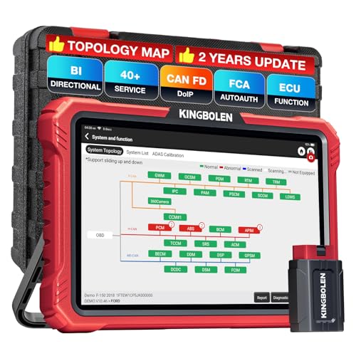KINGBOLEN K10 Pro Full Systems 10" Car Scanner Topology Map, Bidirectional Scan Tool Bluetooth OBD2 Scanner, 41+ Reset Service, ECU Function, FCA AutoAuth, CANFD & DOIP,2 Years Update, V.A.G Guided - Image 1