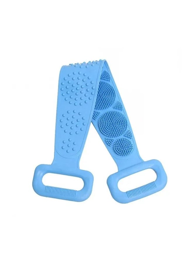 Loquat Silicone Back Scrubber for Shower Bath Body Brush Back Washer with Handle for Men and Women Deep Cleansing Massage Skin