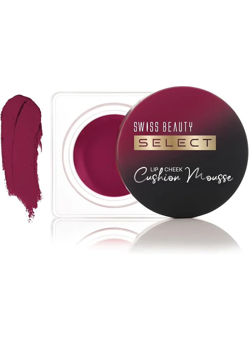 Swiss Beauty Swiss Beauty Select Lip And Cheek Cushion Creamy Mousse with Vitamin E | 12 Hours Stay | Shade- Velvet Red, 4.5gm |