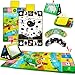 Inbeby Tummy Time Mirror Play Mat Pillow 3in1 High Contrast Black and White Baby Toys Activity Mat for Early Education Newborn Infant Tummy Time Toy Set for 0 3 6 12 Month CrinkleSqueake - Image 2