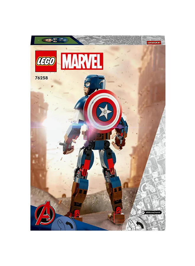 LEGO Marvel Captain America Construction Figure 76258 Building Toy Set; Fully Jointed For Play And Display; Includes Attachable Shield For Authentic Action; Avengers Super Hero Gift For Kids Aged 8+ (310 Pieces)