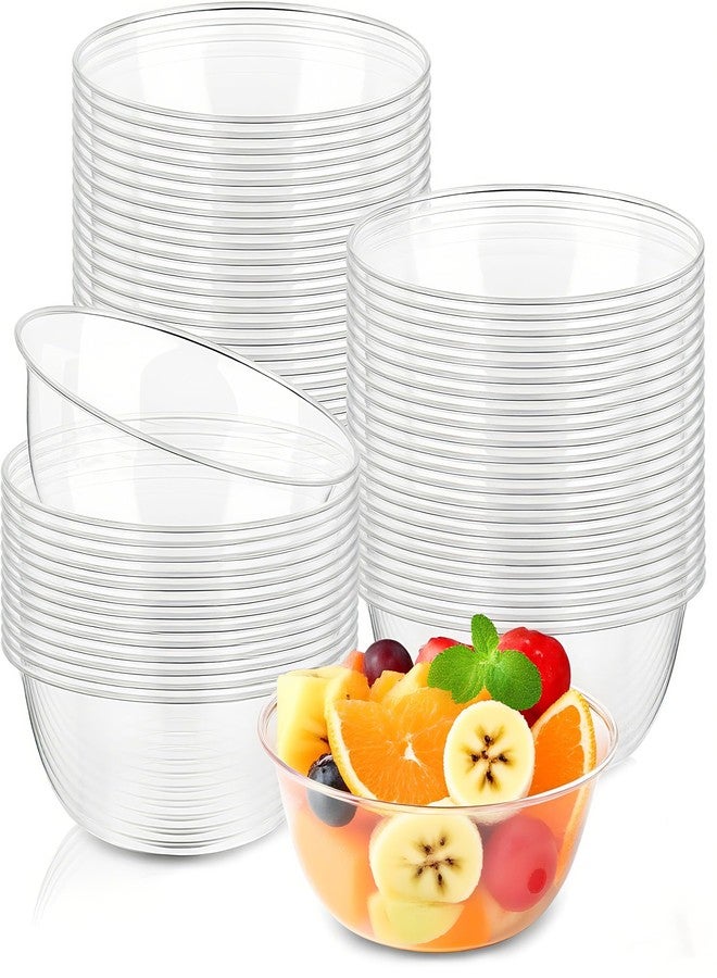 Slomg 100 Pcs 12 oz Clear Plastic Bowls, Disposable Bowls for Appetizer Fruit Salad Ice Creams Dessert Parfaits Snack Soup, Durable Home Kitchen Use Event Buffets Serving Gathering Party Supplies - Image 1