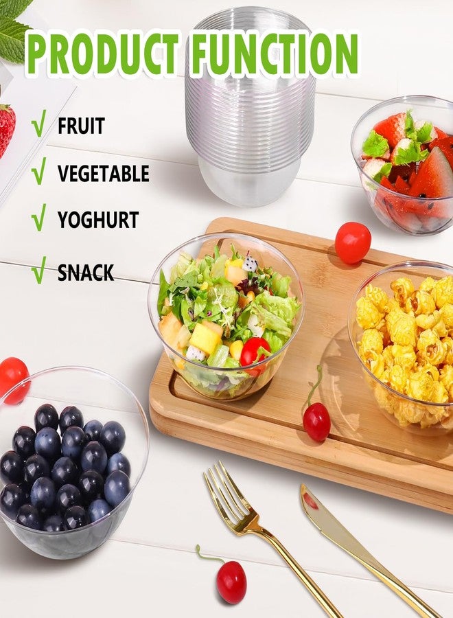 Slomg 100 Pcs 12 oz Clear Plastic Bowls, Disposable Bowls for Appetizer Fruit Salad Ice Creams Dessert Parfaits Snack Soup, Durable Home Kitchen Use Event Buffets Serving Gathering Party Supplies - Image 4