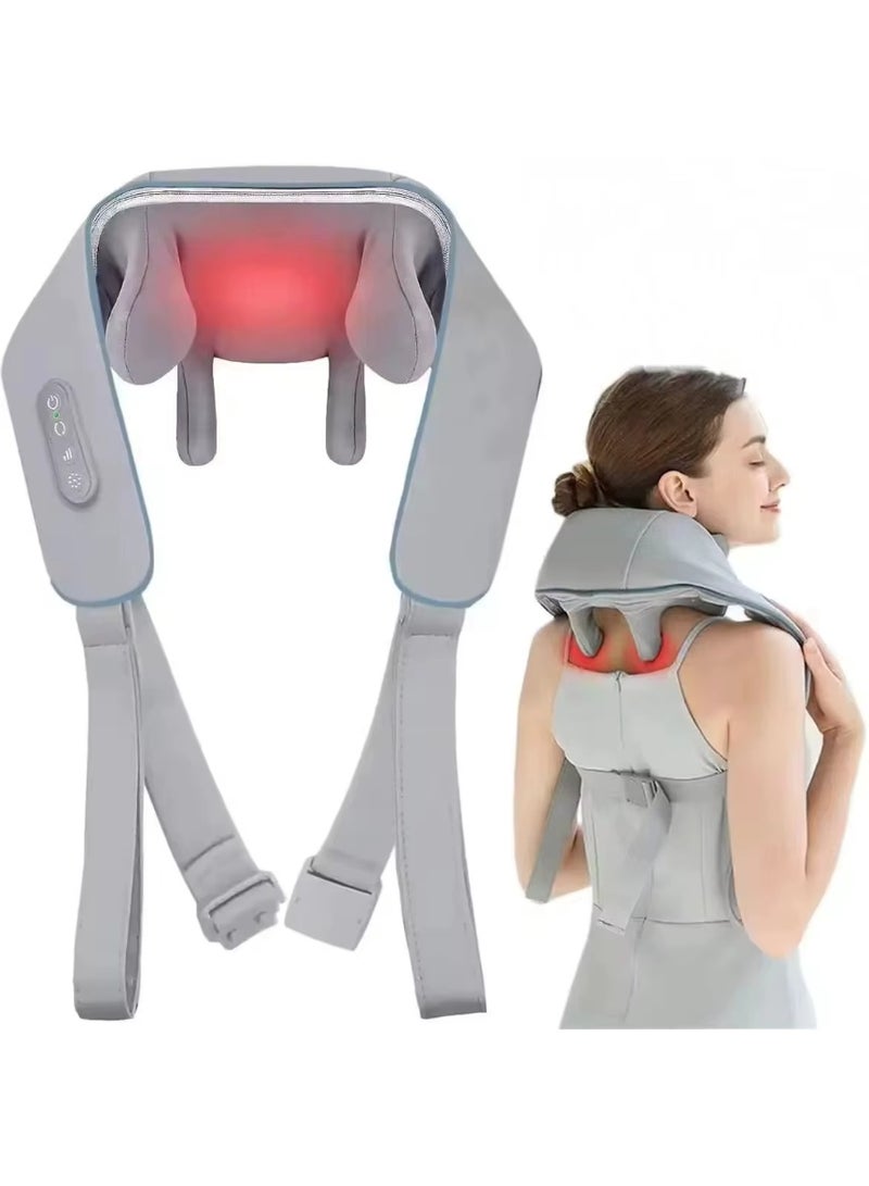 مساج حراري ذكي للرقبة والكتفين قابل للارتداء مع 6 رؤوس تدليك على شكل 8 - Image 1