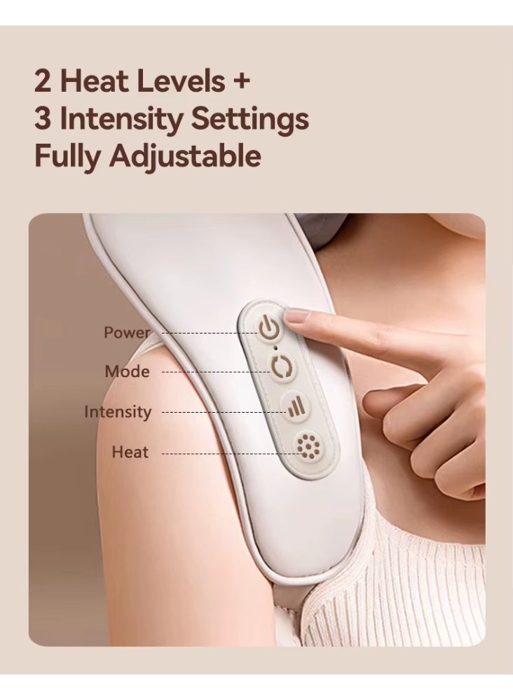 مساج حراري ذكي للرقبة والكتفين قابل للارتداء مع 6 رؤوس تدليك على شكل 8 - Image 4