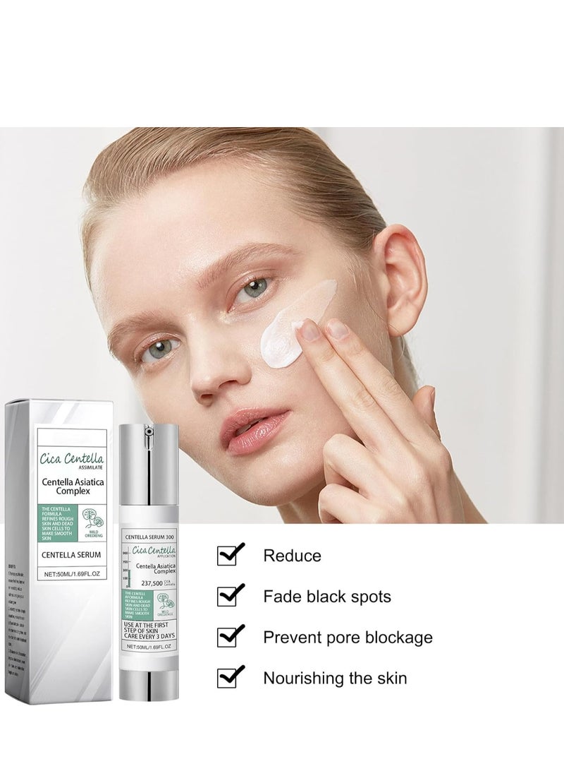EELHOE Cica Centella Centella Asiatica Complex The Centella Formula Refines Rough Skin And Dead Skin Cells To Make Smooth Skin   Centella Serum , Intensive Face Essence,Needle Shot 300 Serum, for Pale Tired Skin Non Adhesive 50ml - Image 2