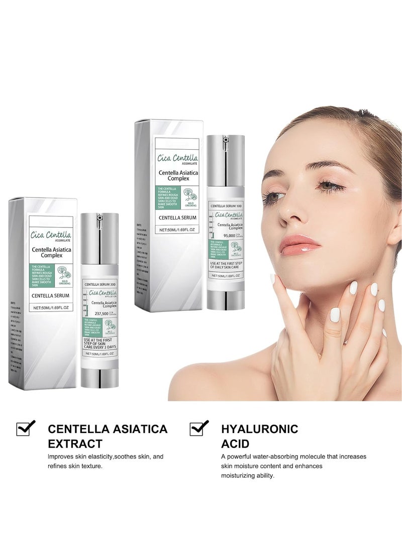 EELHOE Cica Centella Centella Asiatica Complex The Centella Formula Refines Rough Skin And Dead Skin Cells To Make Smooth Skin   Centella Serum , Intensive Face Essence,Needle Shot 300 Serum, for Pale Tired Skin Non Adhesive 50ml - Image 4