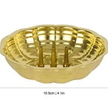 Bekner Brass Agarbatti Stand Plate with Ash Catcher Incense Holder Brass - Image 4