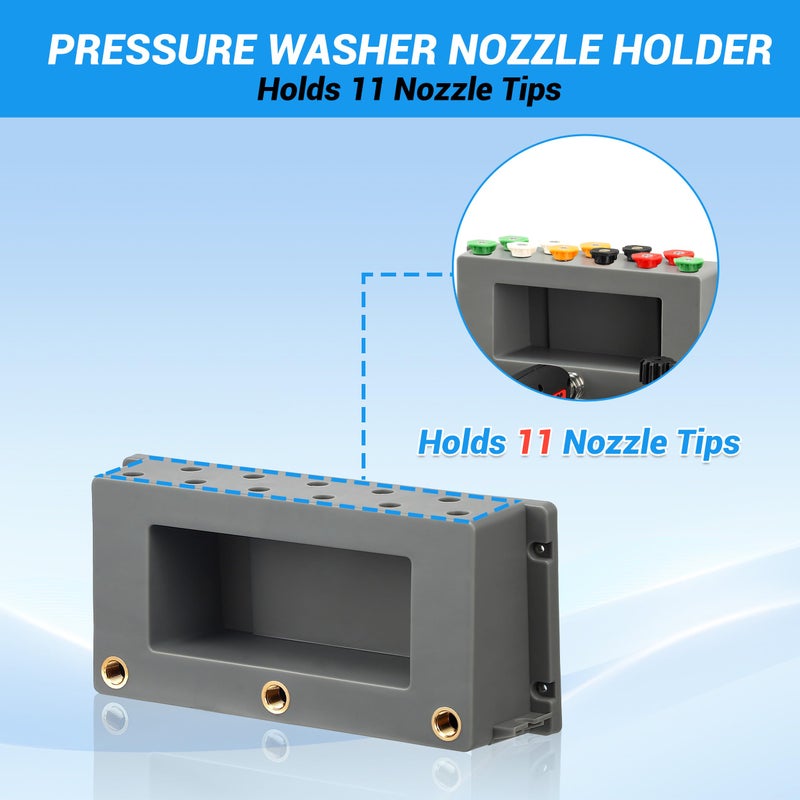 PWACCS Pressure Washer Gun Holder, Foam Cannon Holder, 1/4" Quick Connect Pressure Washer Nozzle Tip and Wand Holder, Foam Cannon Bucket Mount for Organize Power Washing Accessories - Image 5