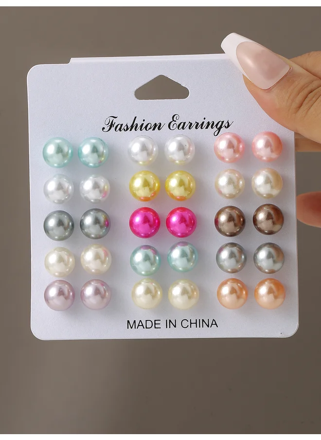 Take Two Take Two Set of 15 - Faux Pearl Earrings