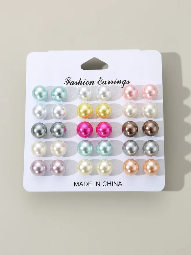 تايك تو Take Two Set of 15 - Faux Pearl Earrings