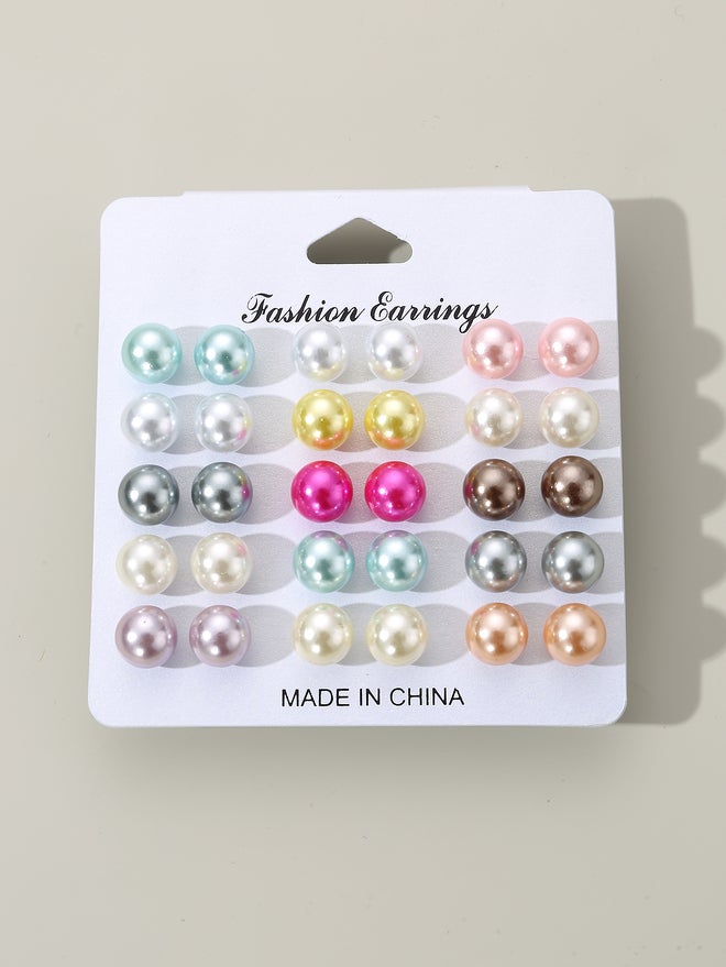 ستايلي طقم أقراط لؤلؤ صناعي من قطعتين،  زوجًا - Image 5