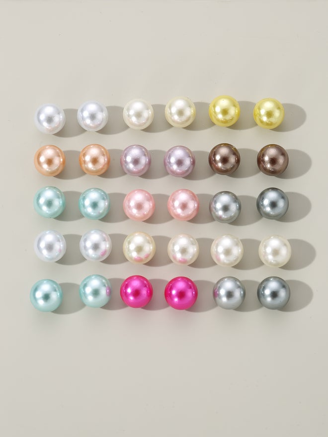 ستايلي طقم أقراط لؤلؤ صناعي من قطعتين،  زوجًا - Image 3