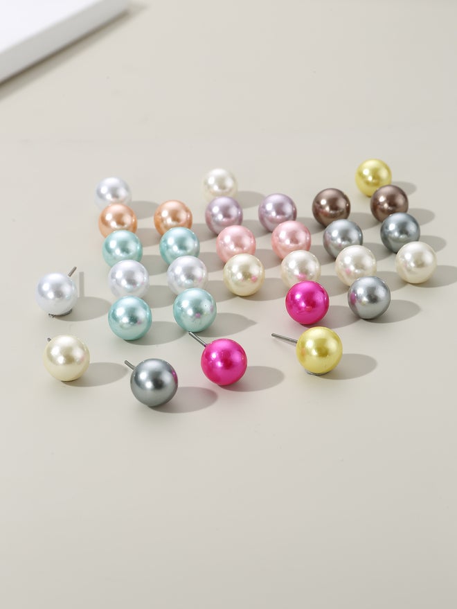 ستايلي طقم أقراط لؤلؤ صناعي من قطعتين،  زوجًا - Image 1