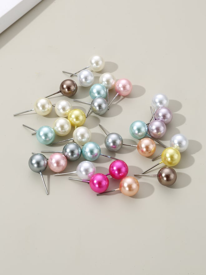 ستايلي طقم أقراط لؤلؤ صناعي من قطعتين،  زوجًا - Image 4