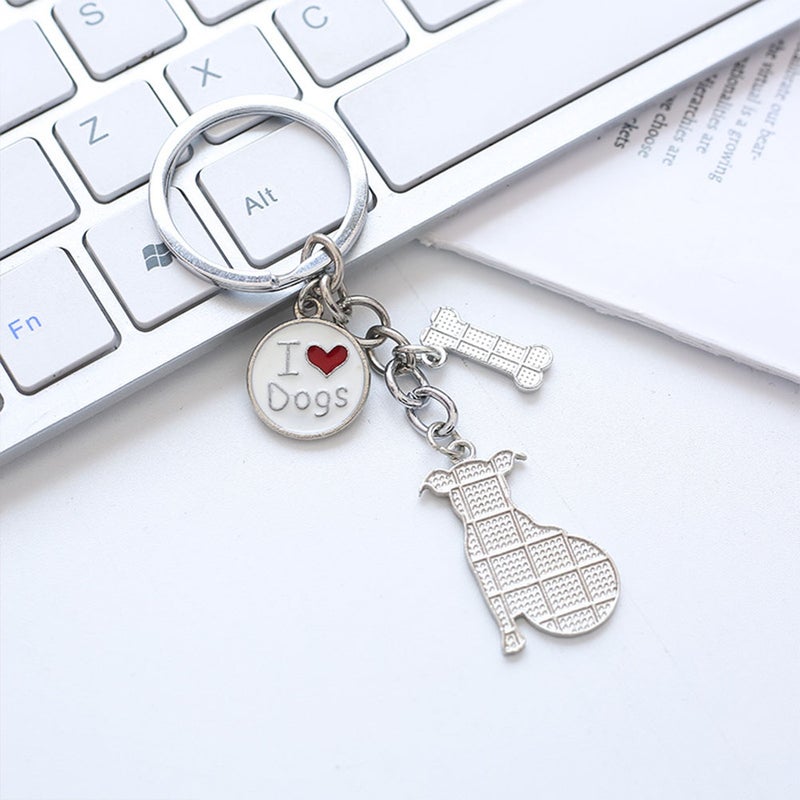 3pcs Delicate Key Ring Adorable Key Chain Football Dog Keychain Bone Key Ring Key Holder Hanging for Man Woman Girl Boy (Pendant, Football and I DOG One for Each) - Image 3
