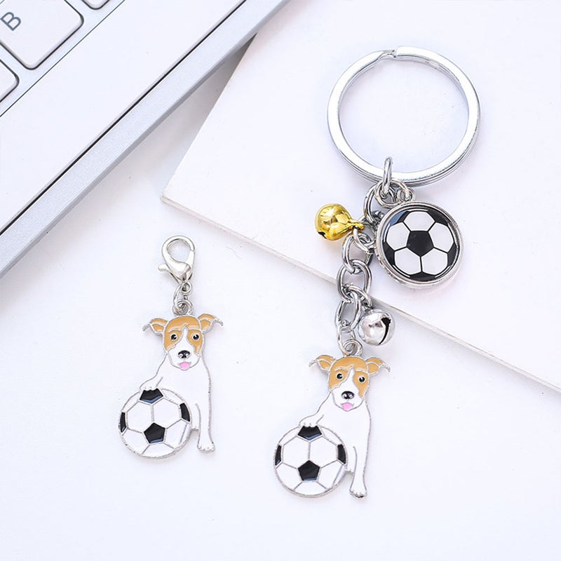 3pcs Delicate Key Ring Adorable Key Chain Football Dog Keychain Bone Key Ring Key Holder Hanging for Man Woman Girl Boy (Pendant, Football and I DOG One for Each) - Image 5