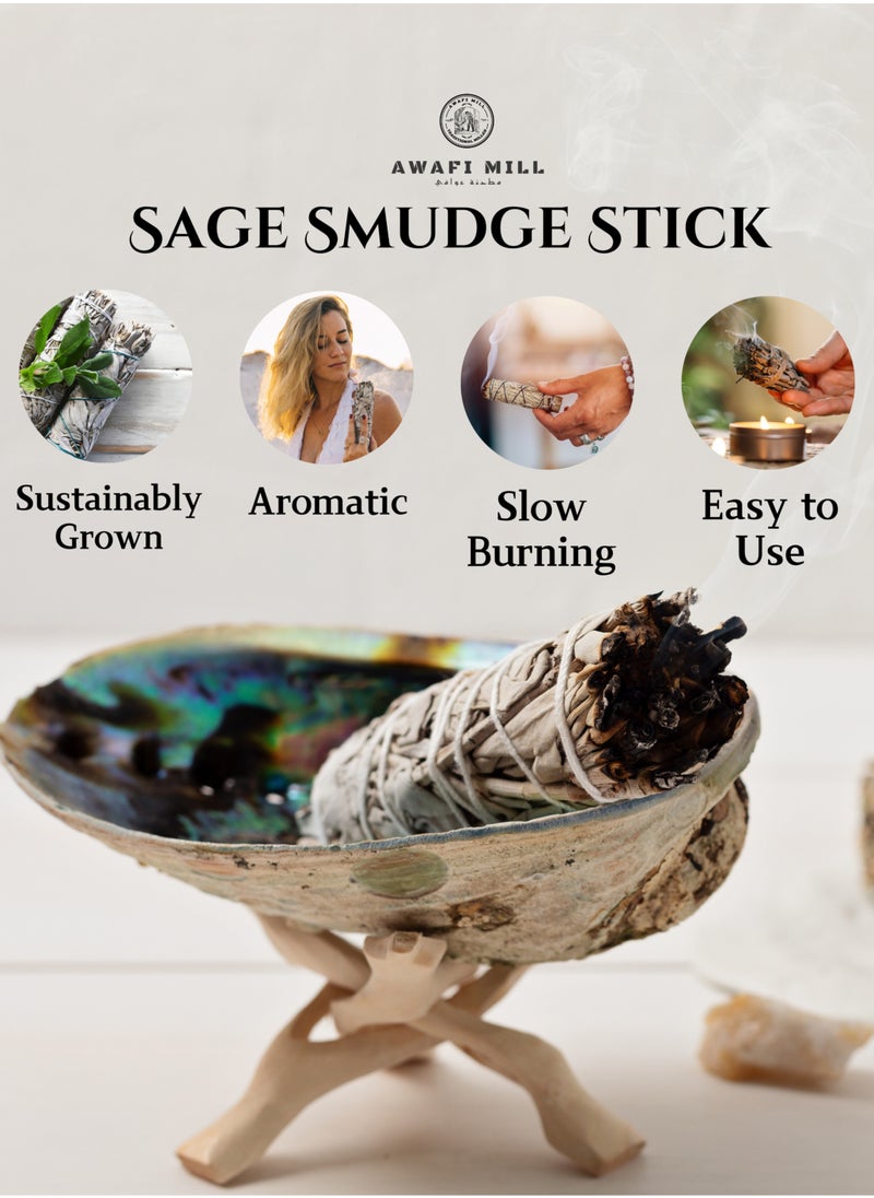 Awafi Mill Awafi Mill White Sage Smudge Sticks for Home Cleansing, Incense, Healing, and Meditation  - Image 4