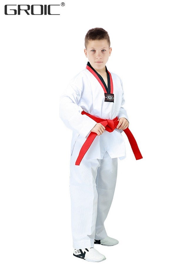 GROIC Taekwondo Suit,Brazilian BJJ Gi Jiu Jitsu Gi for Child Kids Gi Uniform Durable Pant & Jacket,Sports Training Clothes Parts  - Image 1