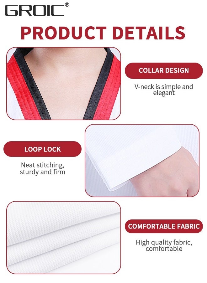 GROIC Taekwondo Suit,Brazilian BJJ Gi Jiu Jitsu Gi for Child Kids Gi Uniform Durable Pant & Jacket,Sports Training Clothes Parts  - Image 3