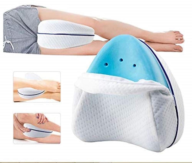 Memory Foam Knee Pillow for Side Sleepers, Sciatic Nerve Pain Relief, Leg Support with Washable Cover, Multi Colour  - Image 4