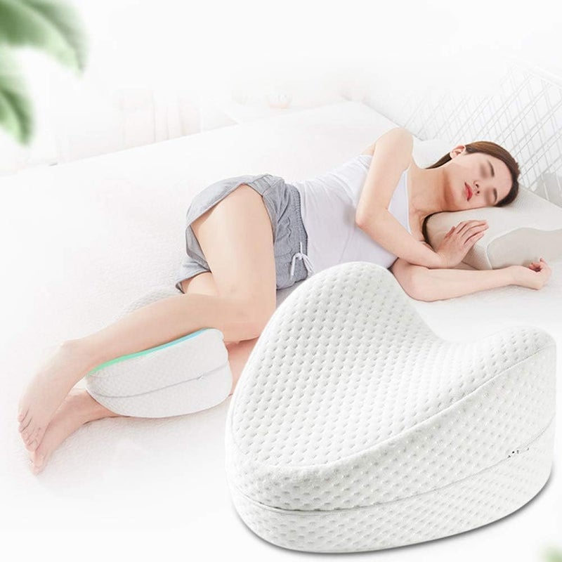 Memory Foam Knee Pillow for Side Sleepers, Sciatic Nerve Pain Relief, Leg Support with Washable Cover, Multi Colour  - Image 3