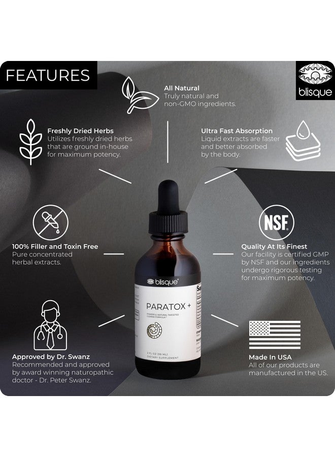 Blisque - Extremely Bitter | UNPLEASANT Taste Natural para Targeted Cleanse Support Supplement | | with Black Walnut Hulls | 2 Ounces | 59 Servings | Very Bitter | UNPLEASANT Taste - Image 3