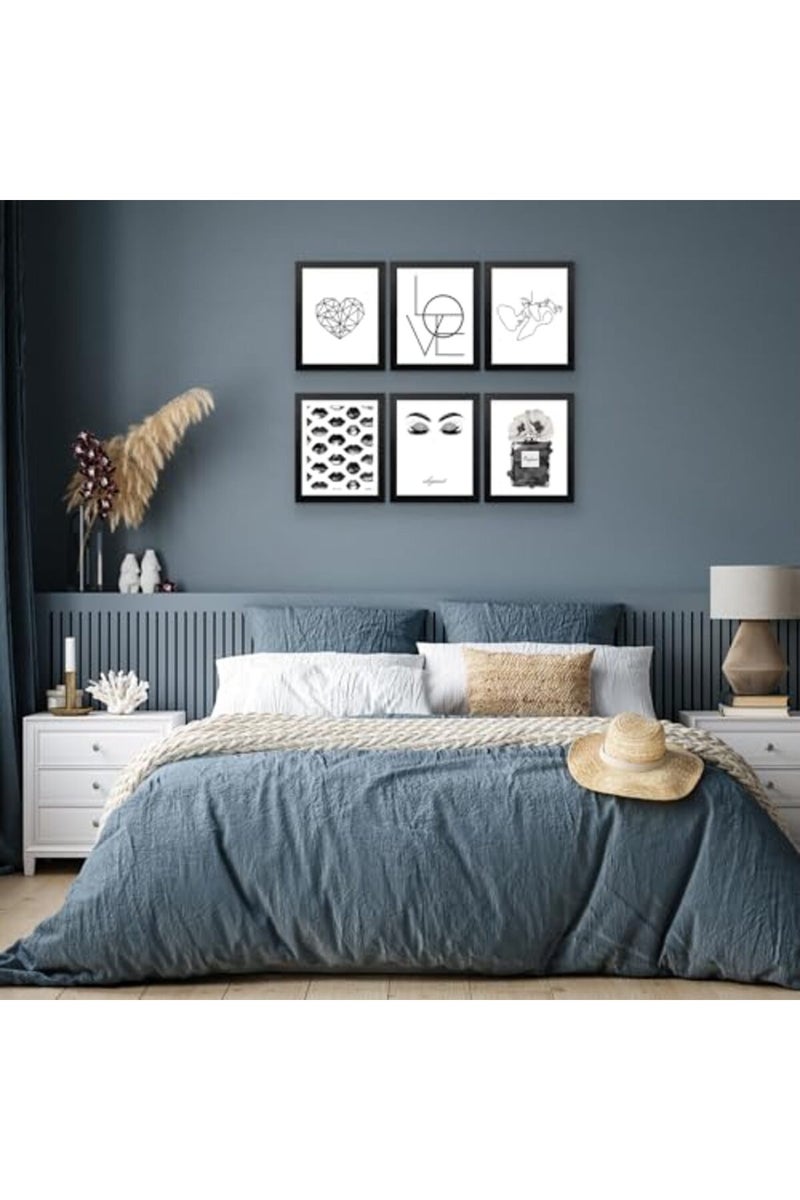 HoozGee ALAYRA Black and White Posters with Aluminum FRAMED Vintage Fashion Decor Retro Wall Art Prints Perfume Woman Art Poster Pictures Set for Living Room Decor Office Decor (8"x10" FRAMED) - Image 2