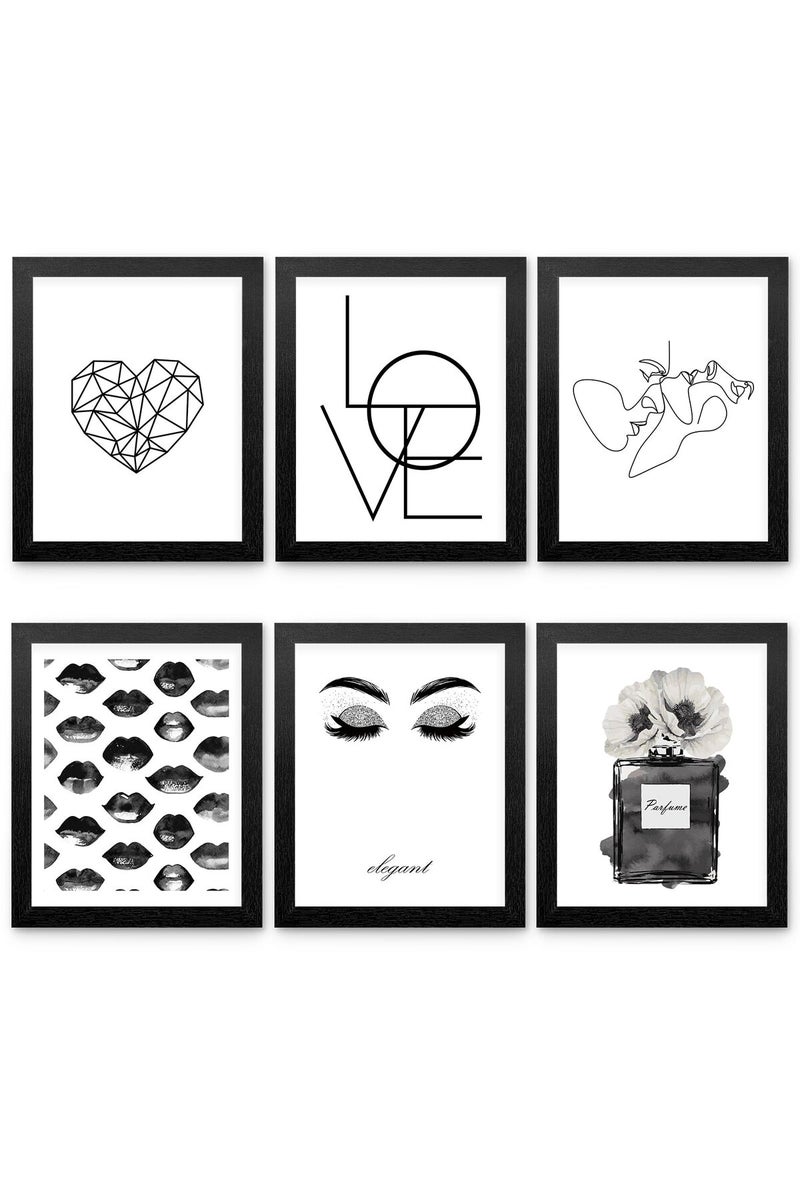 HoozGee ALAYRA Black and White Posters with Aluminum FRAMED Vintage Fashion Decor Retro Wall Art Prints Perfume Woman Art Poster Pictures Set for Living Room Decor Office Decor (8"x10" FRAMED) - Image 1
