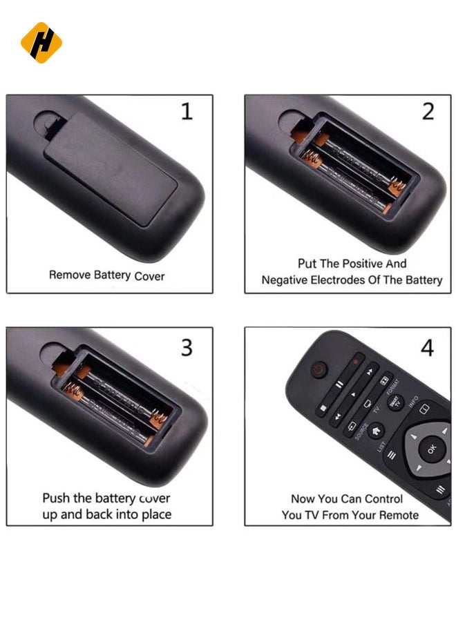 HuHa - Replacement Remote Control for Philips 242254990467 TV for Universal Philips Remote Control TV Compatible with Remote Control YKF308-001 996590000449 with Battery - Image 1