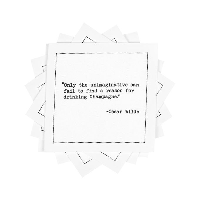 FIVE STAR WHITE COTTON COCKTAIL NAPKINS 45 X 45 50 PACK CHAMPAGNE QUOTES FOR PARTIES WEDDINGS BIRTHDAYS HOLIDAYS