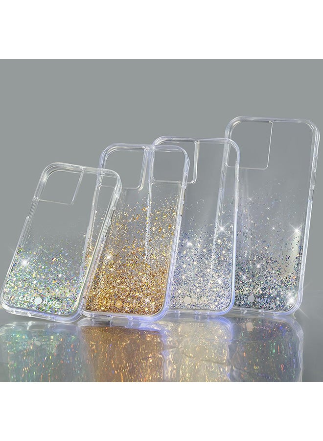 كايس مايت غطاء حماية واقٍ بتصميم لون متدرج ومتلألئ لهاتف أبل آيفون 12 ميني ذهب / شفاف - Image 3