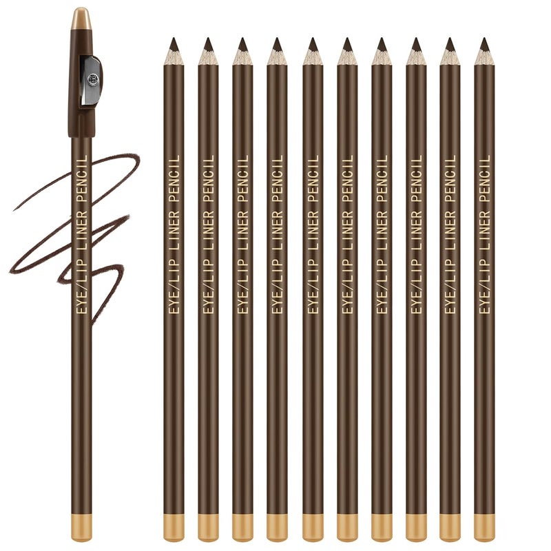 Apooliy 10pcs Eyebrow Pencil SetLong Wear Brow Pencil with SharpenerWaterproof Eyebrow PenEasy Application for Brows  Eyes