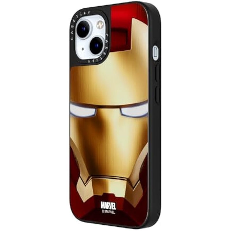 Casetify Mirror iPhone 15 Case 【Iron Man Co-Lab/Reflective / 4.9ft Drop Protection/Compatible with Magsafe】 - Iron Man Hero Mask - Silver on Black - Image 5