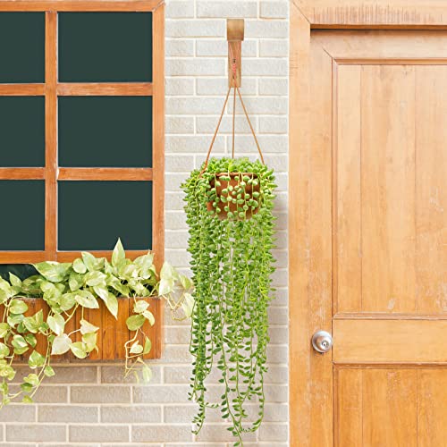 FGSAEOR Plant Hangers Outdoor, Hanging Plant Hooks for Indoors, Wave-Shaped Wooden Hanging Baskets for Wall Plant Hooks Heavy Duty for Flower Pots Wind Chimes and Bird Feeders (2-Pack, 6.8-Inch) - Image 5