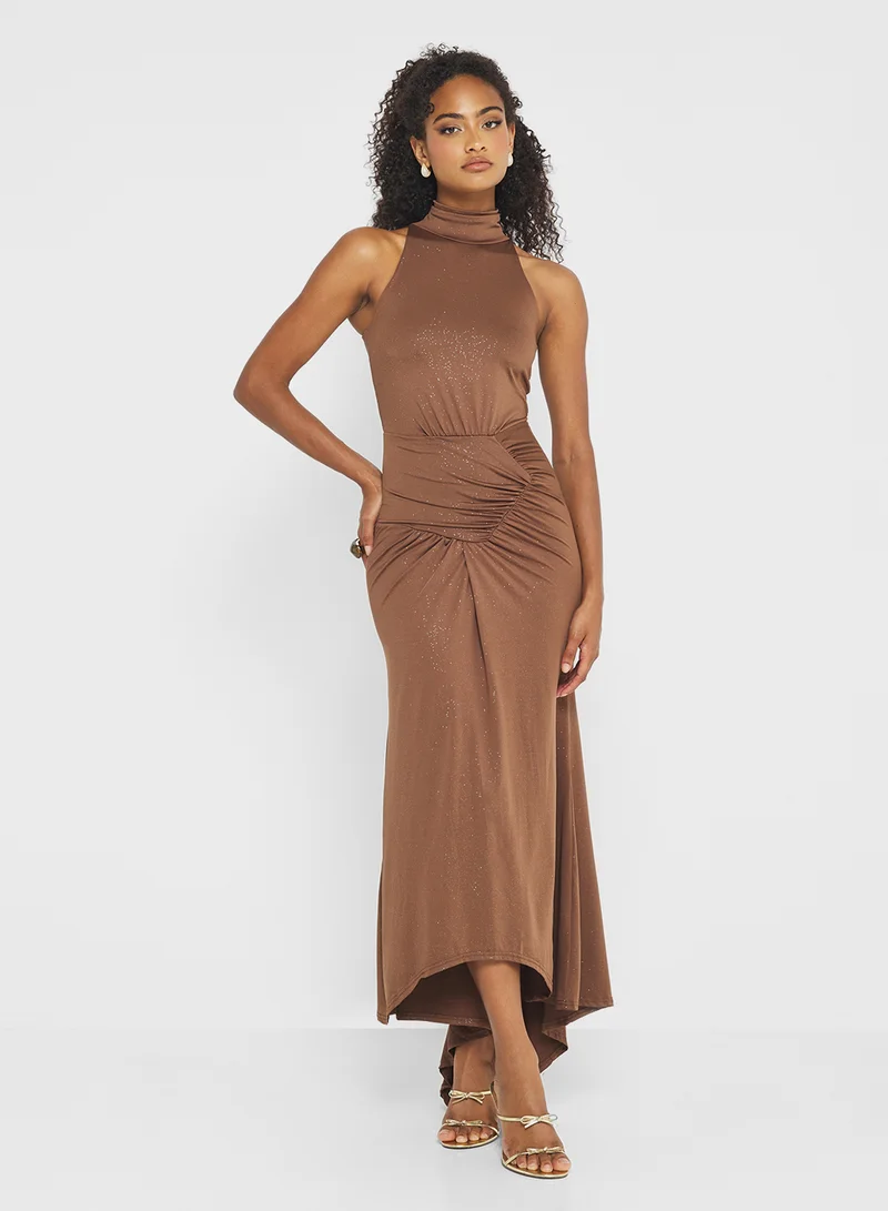 Ginger Halter Neck Drop Waist Bodycon Dress