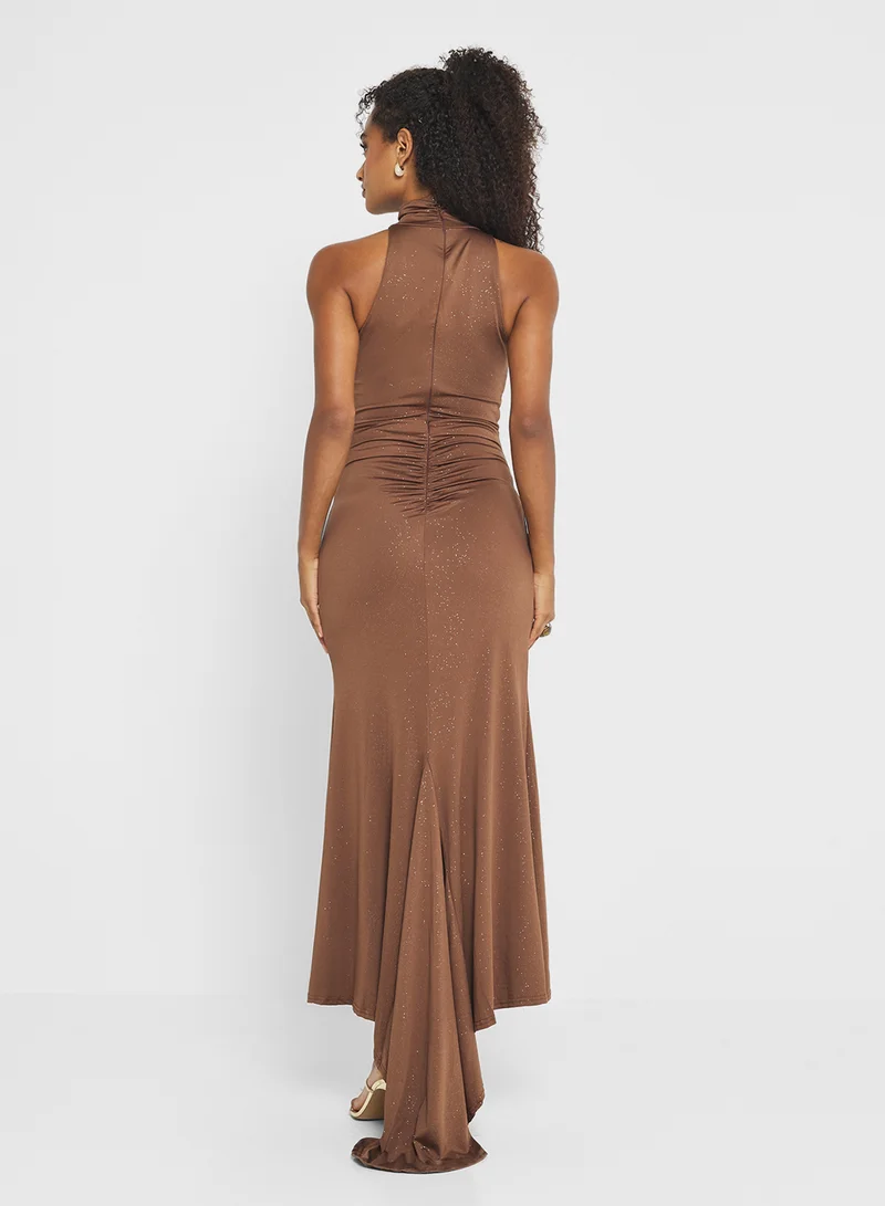 Ginger Halter Neck Drop Waist Bodycon Dress