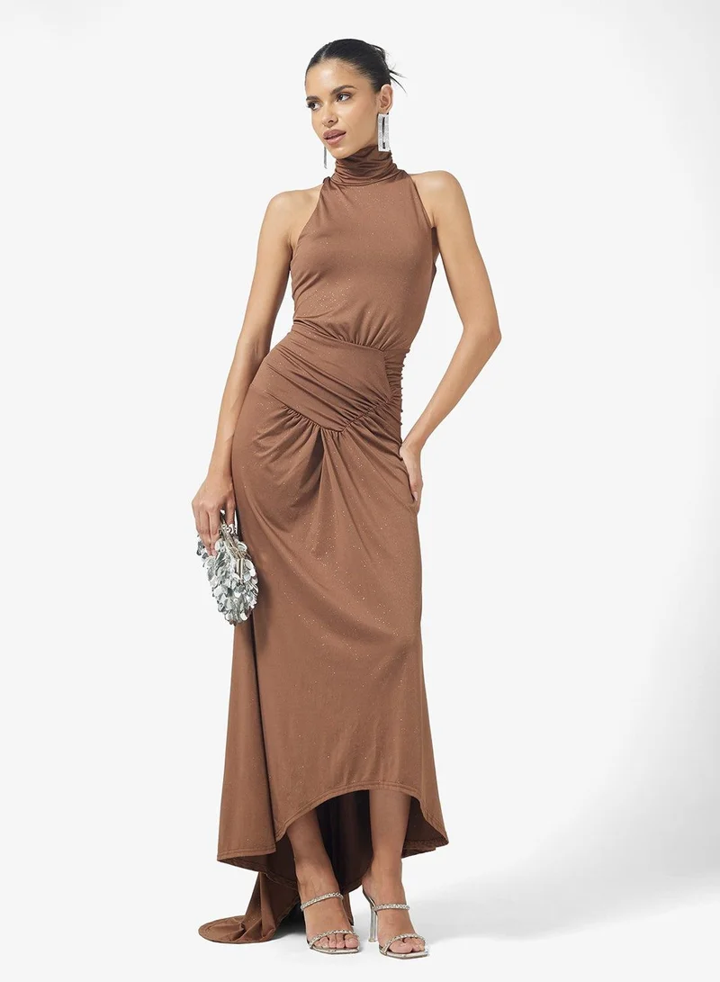 Ginger Halter Neck Drop Waist Bodycon Dress