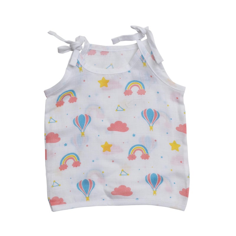 VAMICA Organic Cotton Muslin Knot Type Jablas | Unisex Soft Muslin for Baby Boys and Girls | Knot Type Jabla Clothing (in, Age, 0 Months, 3 Months, Hot Baloon Rainbow Printed) - Image 1
