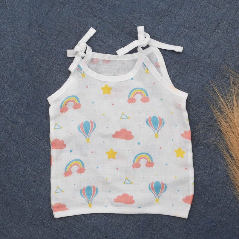 VAMICA Organic Cotton Muslin Knot Type Jablas | Unisex Soft Muslin for Baby Boys and Girls | Knot Type Jabla Clothing (in, Age, 0 Months, 3 Months, Hot Baloon Rainbow Printed) - Image 2