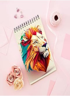 Generic Notebook With Trendy design - Lion Polygon Colorful Head 