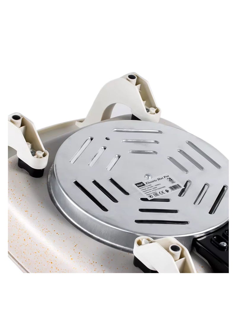 RAF - 1200W 5L Electric Hot Pot with Non-Stick Coating, Multi-Function Electric Cooking Pot for Stew, Soup, Boil, Steam, Large Capacity, Fast Heating, Easy to Clean - Image 1