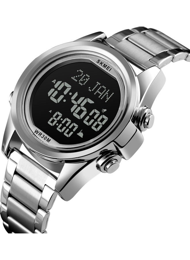 ساعة يد رقمية - مقاس 44 مم - لون فضي للرجال - Image 2