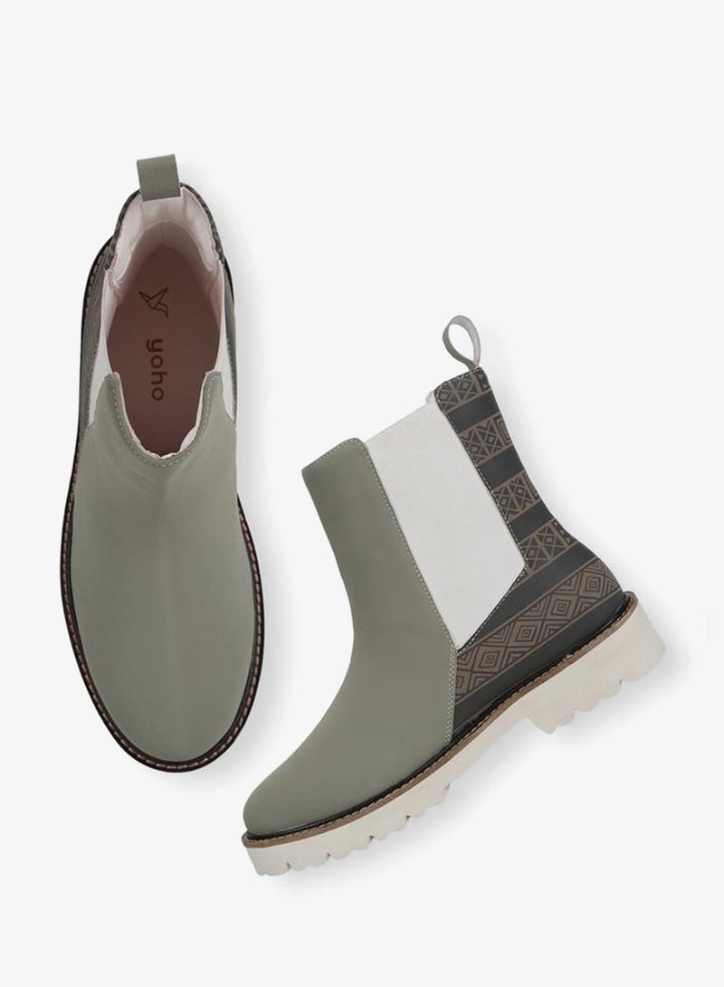 YOHO Grey Comfortable Lightweight Printed Boots - Image 5